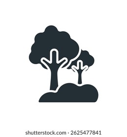 tree icons isolated on White Background. Flat style design