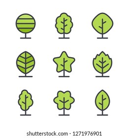 Tree icons and logo design graphics