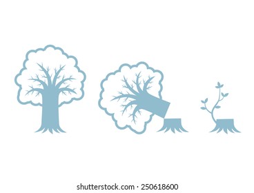 Tree icons on white background 