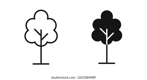 Tree icons on white background for web