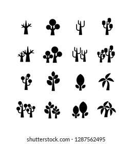 Tree icons pack. Isolated tree symbols collection. Graphic icons element