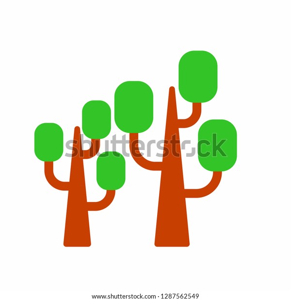 Tree Icons Pack Isolated Tree Symbols Stock Vector (Royalty Free ...