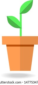 Tree icons in pots Vector illustration 