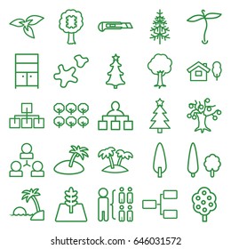 Tree Icons Set. Set Of 25 Tree Outline Icons Such As Plant, Wardrobe, Structure, Cutter, Cookie, Palm