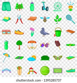 Tree icons set. Cartoon style of 36 tree vector icons for web for any design