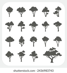 Tree icons set, EPS10, Don't use transparency.