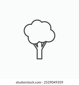 Tree icons set. filled and line illustration