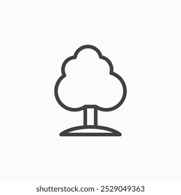 Conjunto de iconos de árbol. Ilustración llena y de línea