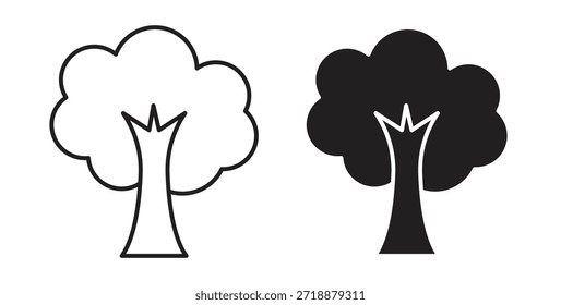 Tree icons set isolated on white background flat vector illustration.