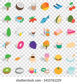 Tree icons set. Isometric style of 36 tree vector icons for web for any design