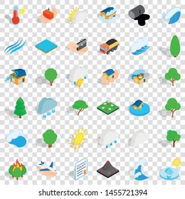 Tree icons set. Isometric style of 36 tree vector icons for web for any design