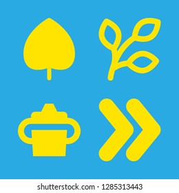 tree icons set with leaf, feeder and branch vector set