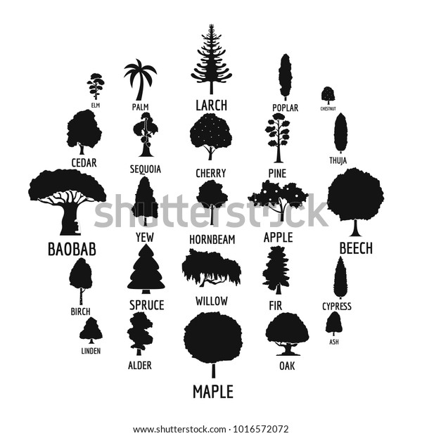 Tree icons set. Simple illustration of 25 tree vector\
icons for web