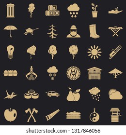 Tree icons set. Simple style of 36 tree vector icons for web for any design