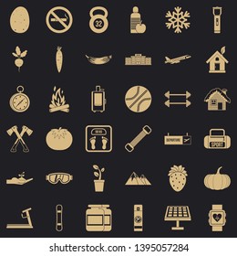 Tree icons set. Simple style of 36 tree vector icons for web for any design
