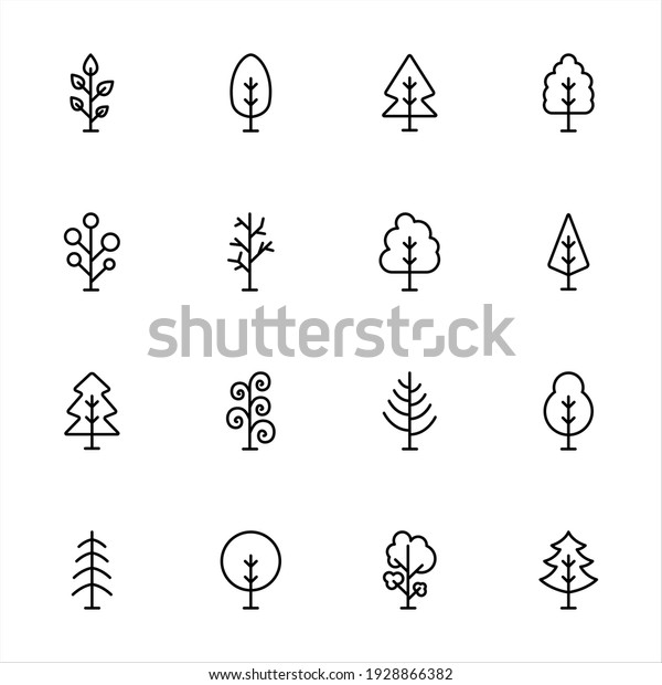 Tree Icons Set Vector Graphic Illustration Stock Vector (Royalty Free ...