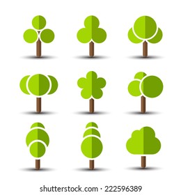 Tree icons set , vector illustration