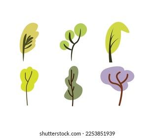 ilustración vectorial de iconos de árbol