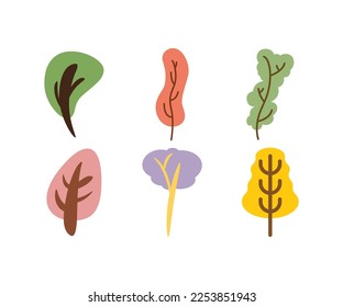tree icons set vector illustration