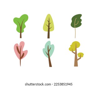 Baumsymbole auf Vektorgrafik