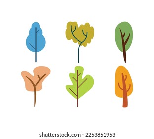 tree icons set vector illustration