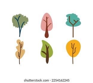 tree icons set vector illustration