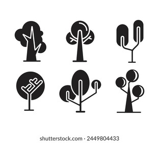 tree icons set vector illustration