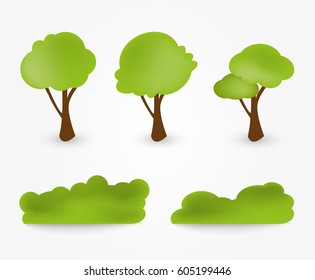 Tree icons set.Vector design element.