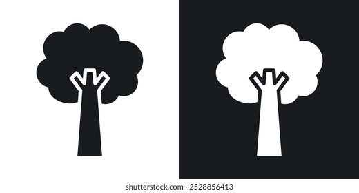 Tree icons. solid style vector