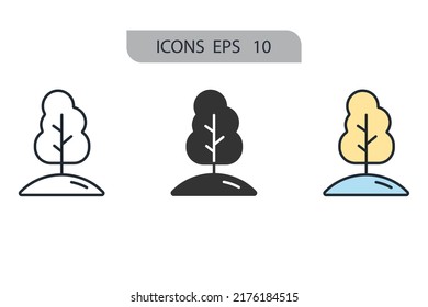 Tree icons  symbol vector elements for infographic web