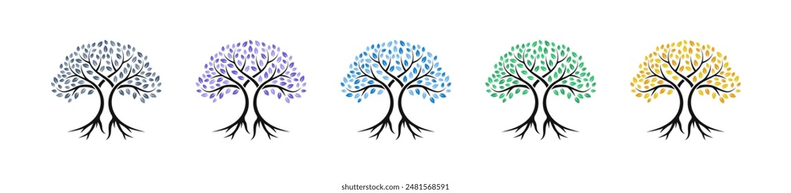 Tree icons. Tree symbols. Family tree. Tree of life.