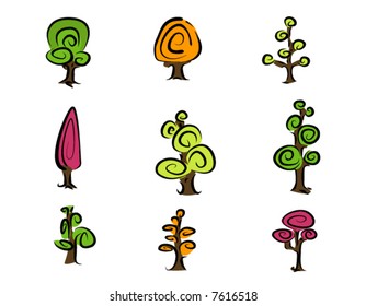 Tree Icons - Vector