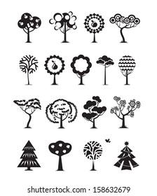 Tree icons. Vector format