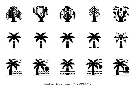 Tree Icons Vector Illustration , Ecology, Nature, Coconu tree
