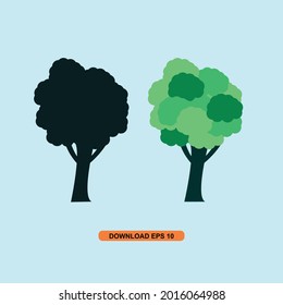 Iconos de árbol ilustración vectorial, vectorial de icono de naturaleza