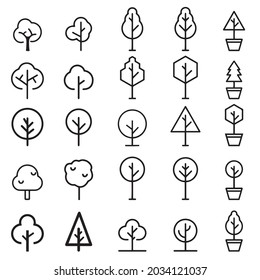 tree icons. vector. minimalist. black.