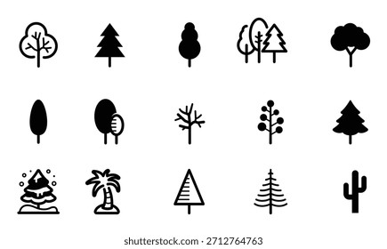 Iconos del árbol con el fondo blanco
