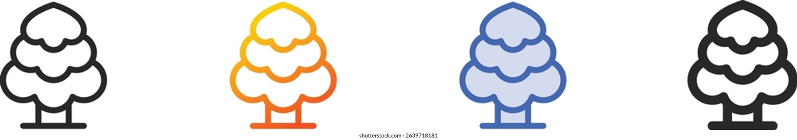 tree icon.Thin Linear, Gradient, Blue Stroke and bold Style Design Isolated On White Background