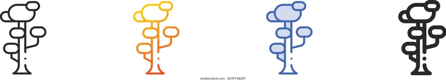 tree icon.Thin Linear, Gradient, Blue Stroke and bold Style Design Isolated On White Background