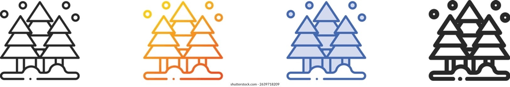 tree icon.Thin Linear, Gradient, Blue Stroke and bold Style Design Isolated On White Background