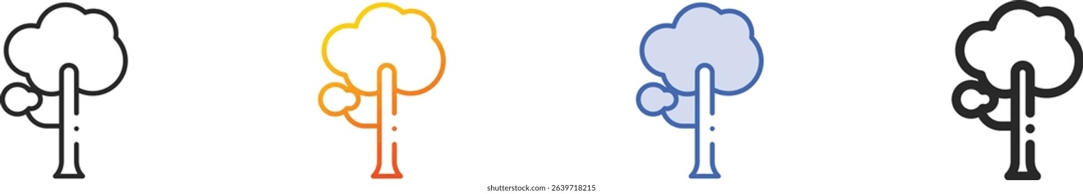 tree icon.Thin Linear, Gradient, Blue Stroke and bold Style Design Isolated On White Background