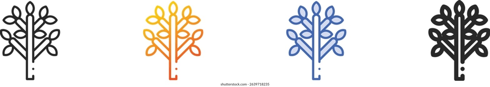 tree icon.Thin Linear, Gradient, Blue Stroke and bold Style Design Isolated On White Background