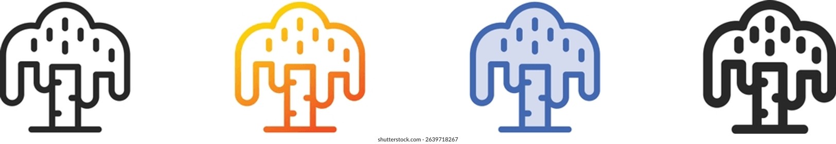 tree icon.Thin Linear, Gradient, Blue Stroke and bold Style Design Isolated On White Background