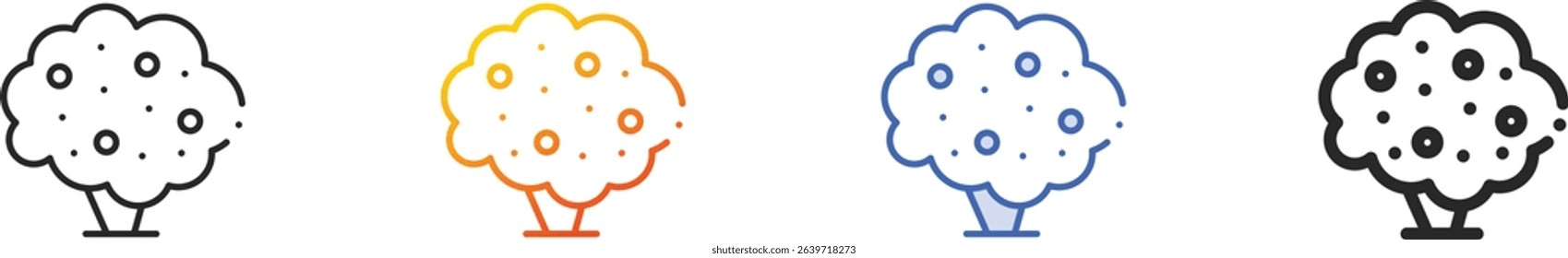 tree icon.Thin Linear, Gradient, Blue Stroke and bold Style Design Isolated On White Background