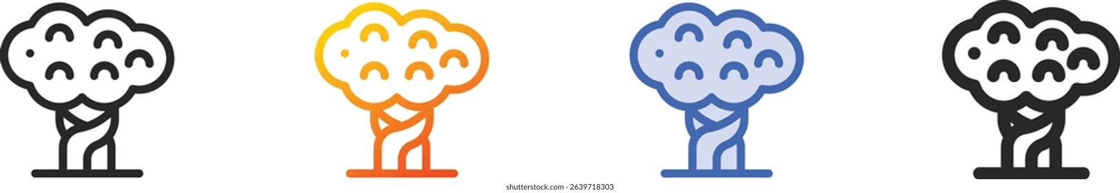 tree icon.Thin Linear, Gradient, Blue Stroke and bold Style Design Isolated On White Background