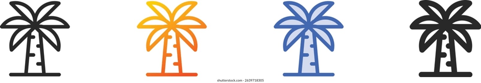 tree icon.Thin Linear, Gradient, Blue Stroke and bold Style Design Isolated On White Background