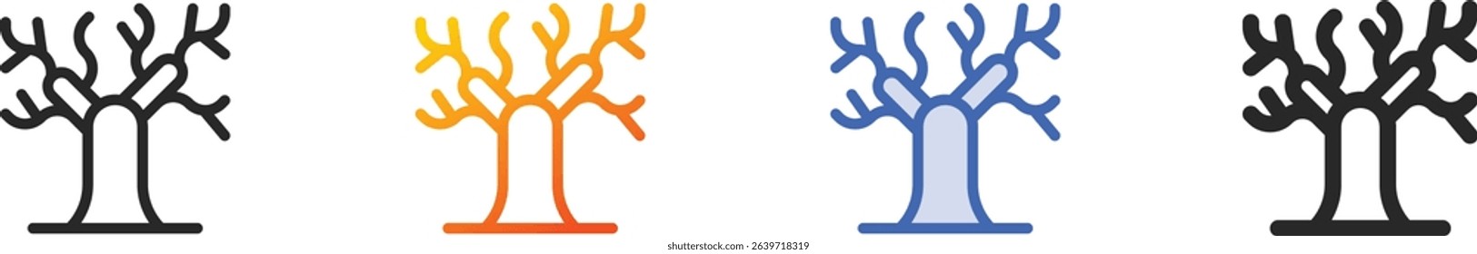 tree icon.Thin Linear, Gradient, Blue Stroke and bold Style Design Isolated On White Background