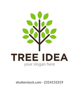 Tree Idea Logo Design Illustration