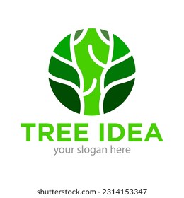 Ilustración de diseño de logotipo de ideas de árbol