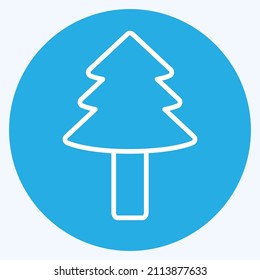 Tree II Icon in trendy blue eyes style isolated on soft blue background